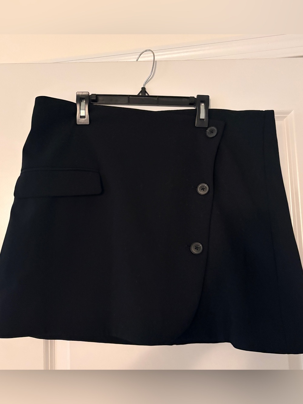 a new day Black Button Side-Detail Mini Skirt